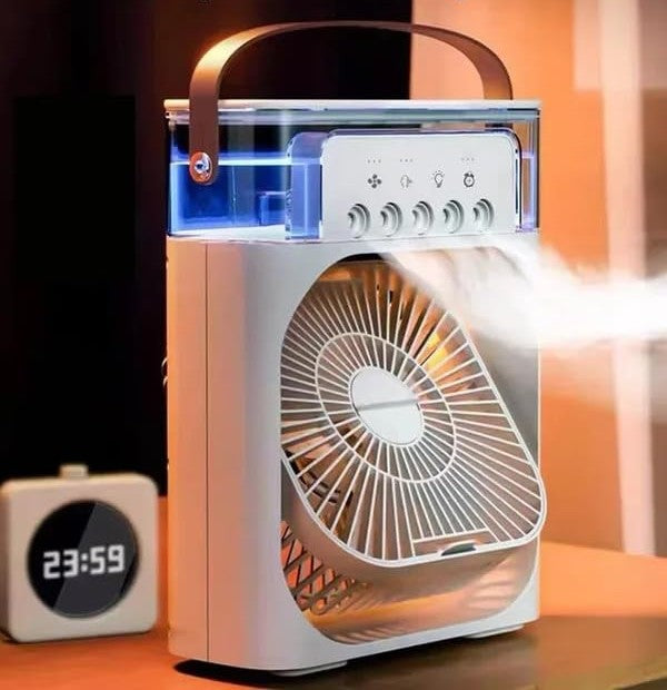 Prenosiva Mini Klima 5u1 – Ventilator, Ovlaživač, Difuzer i Noćna Lampa