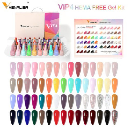 Venalisa VIP4 veliki set 60 UV/Led gel lakova, boje 401-460