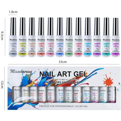 Gel za nail art MISSCHEERING 12 kom/8ml