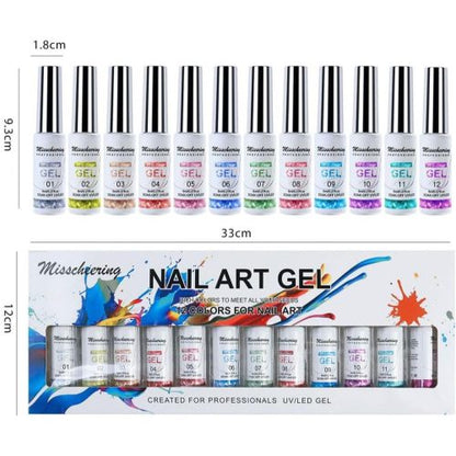Gel za nail art MISSCHEERING 12 kom/8ml