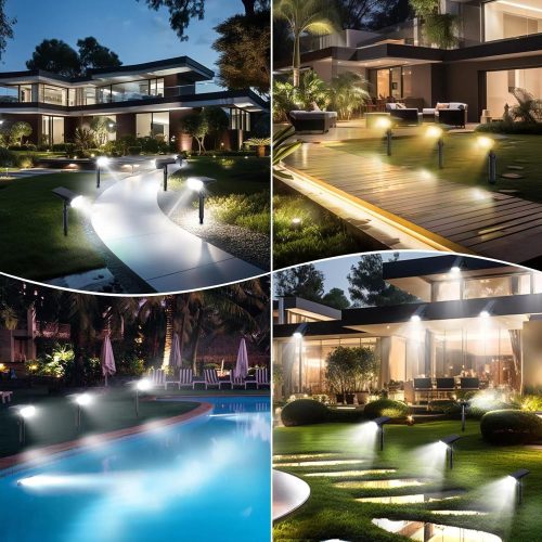 Solarna LED lampa Lotus – montaža na zid ili ubadanje u zemlju