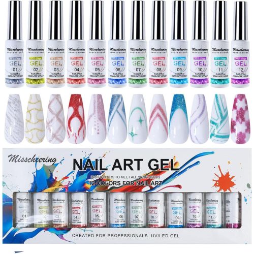 Gel za nail art MISSCHEERING 12 kom/8ml