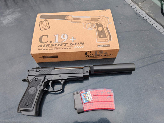 Airsoft C19+ sa prigušivačem + 500 kuglica