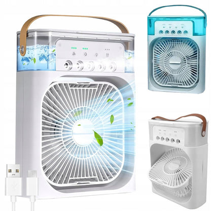 Prenosiva Mini Klima 5u1 – Ventilator, Ovlaživač, Difuzer i Noćna Lampa